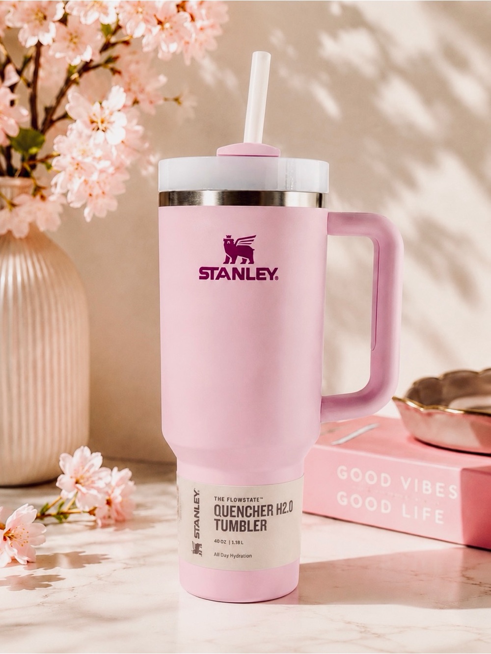 Stanley Cherry Blossom Pink Quencher H2.0 40oz NEW